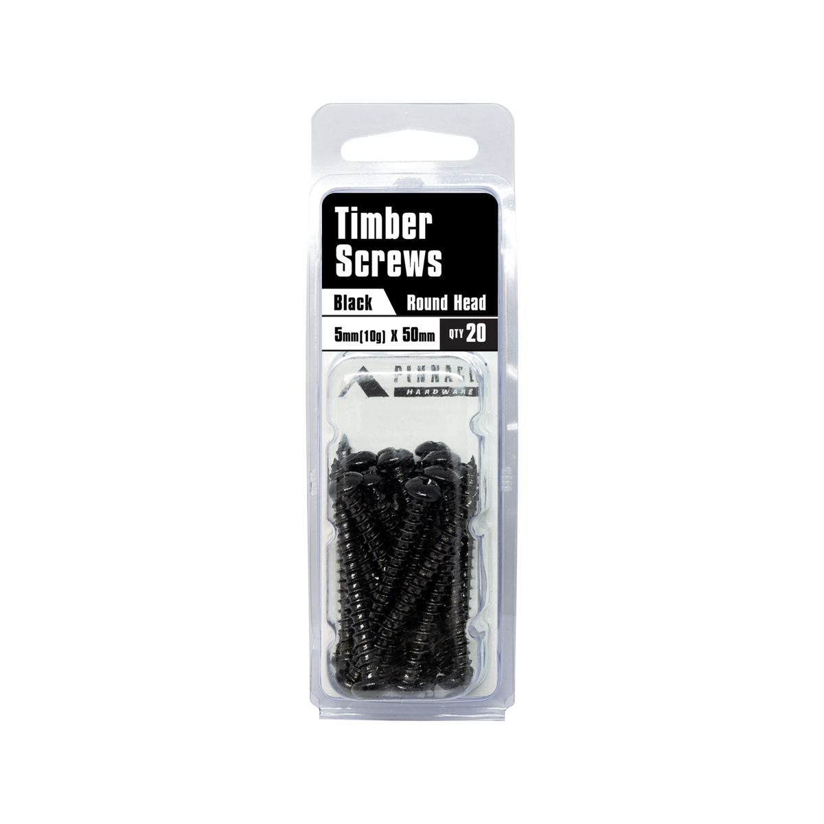 Pinnacle Black Round Timber Screw 5 x 50mm 20 Pack Durable Steel - SuperSaverAU - view 2