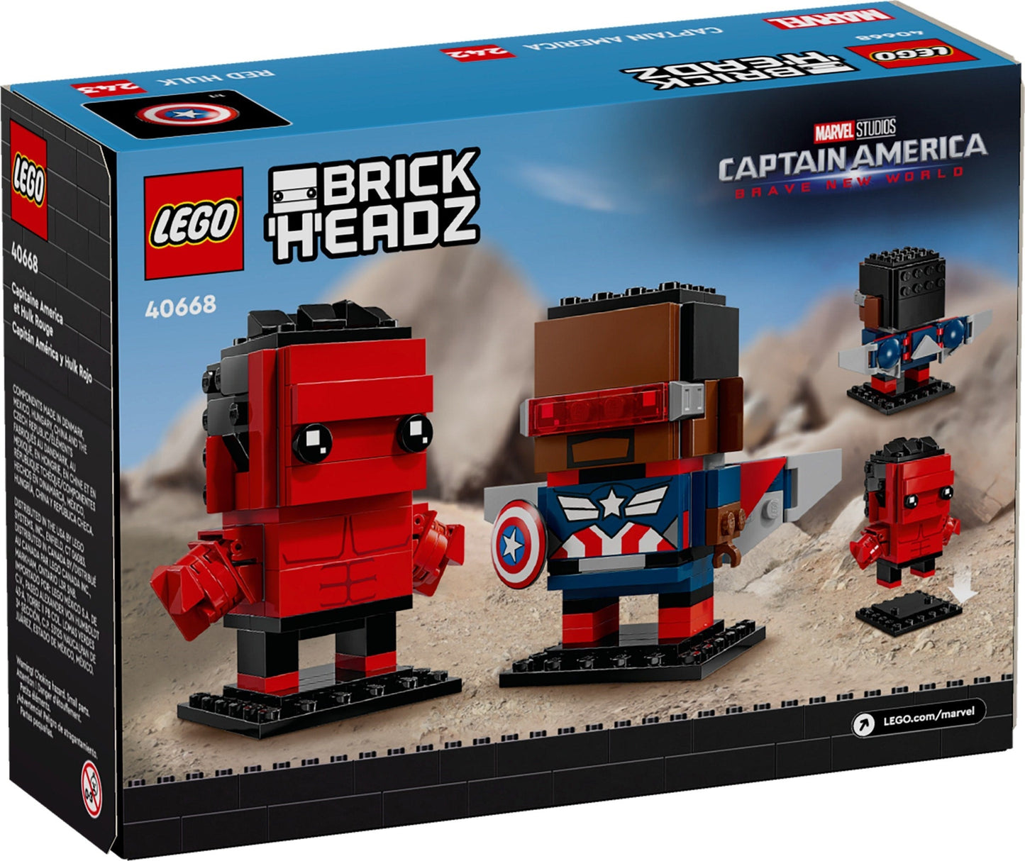 LEGO 40668 Captain America and Red Hulk Brickheadz Figures