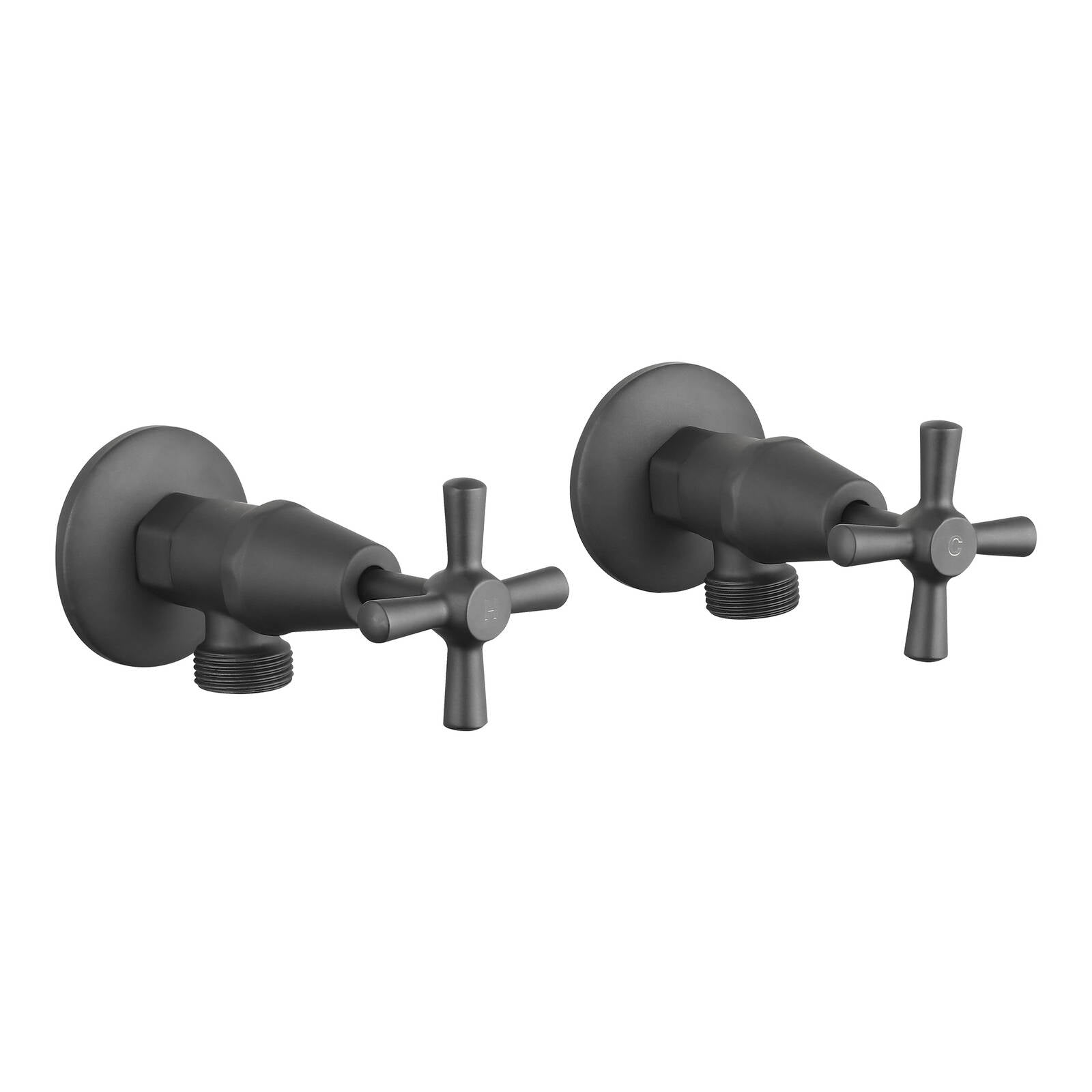 Mondella Cadenza Matte Black 1/2 Turn Washing Machine Set, Brass
