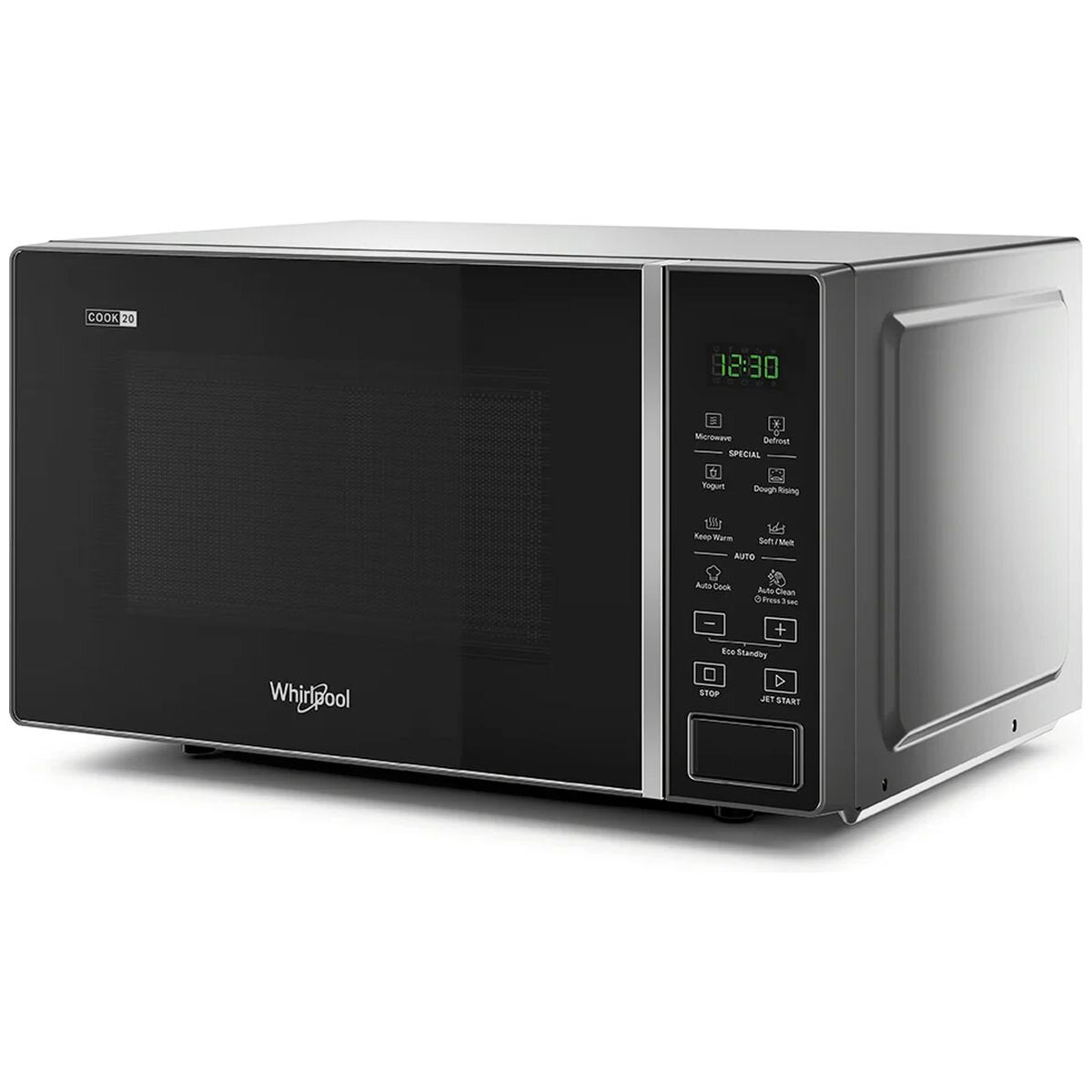 Whirlpool 20L Solo Freestanding Microwave Oven - 700W, Black, Auto Cook - MWP201SB