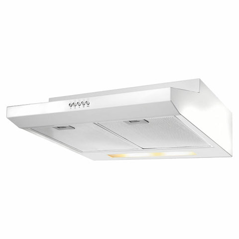 Artusi 60cm fixed rangehood - white, 280m³/h extraction, 3 fan speeds, halogen lighting - AFR650W