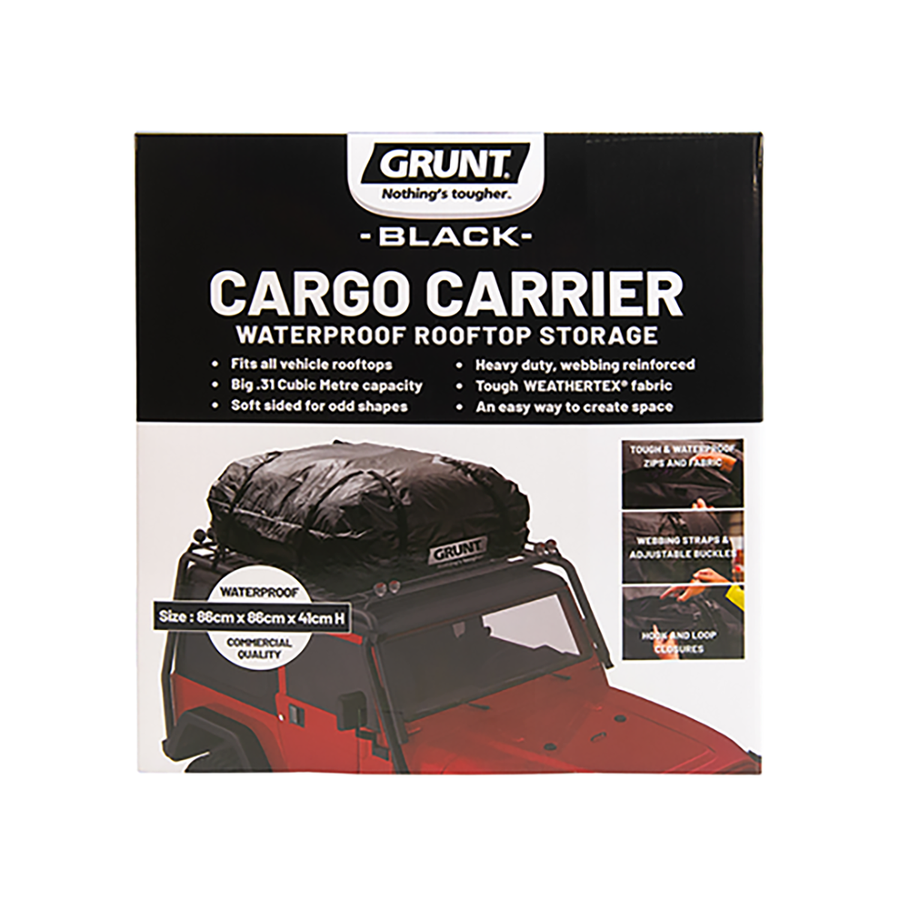 Grunt Roof Cargo Bag 86cm x 41cm Black - 0.31m³ Capacity - Waterproof - SuperSaverAU - view 1
