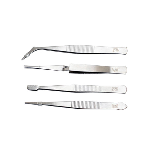 Craftright 4 Piece Tweezers Set for Precision & Hobby Work