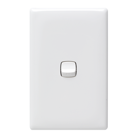 HPM Linea Wall Switch - 1 Gang - 82mm x 127mm - Slim - White - SuperSaverAU - view 1
