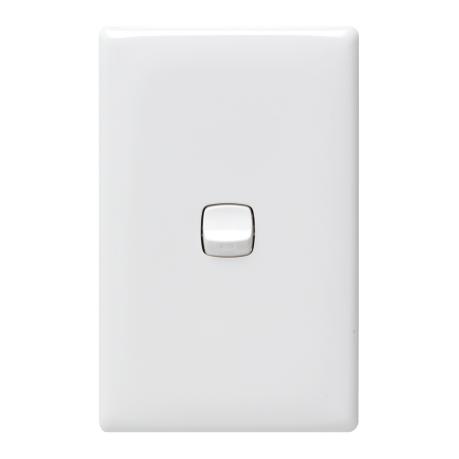 HPM Linea Wall Switch - 1 Gang - 82mm x 127mm - Slim - White - SuperSaverAU - view 1