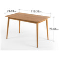 Zinus Jen Mid Century Modern Wood Dining Table - 4 Person Seating, Natural Coastal Wood - AU-DT-MC47