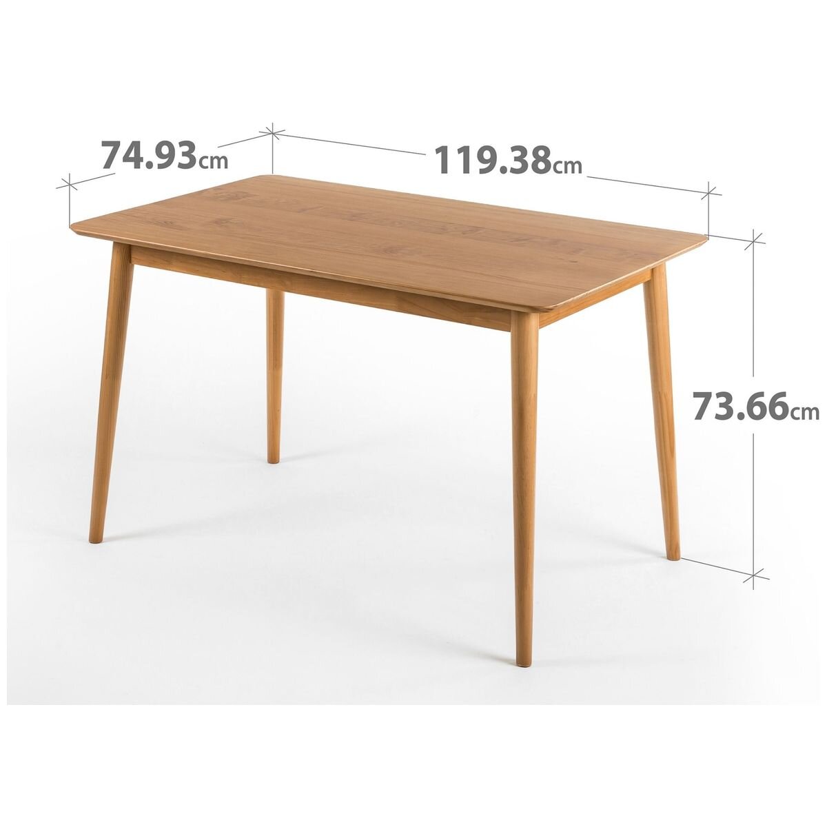 Zinus Jen Mid Century Modern Wood Dining Table - 4 Person Seating, Natural Coastal Wood - AU-DT-MC47