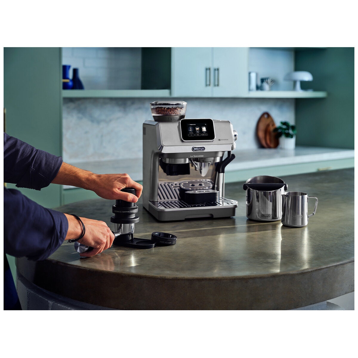DeLonghi La Specialista Touch Manual Coffee Machine - Silver - 3.5-Inch Touch Display and 10 Recipes - EC9455M