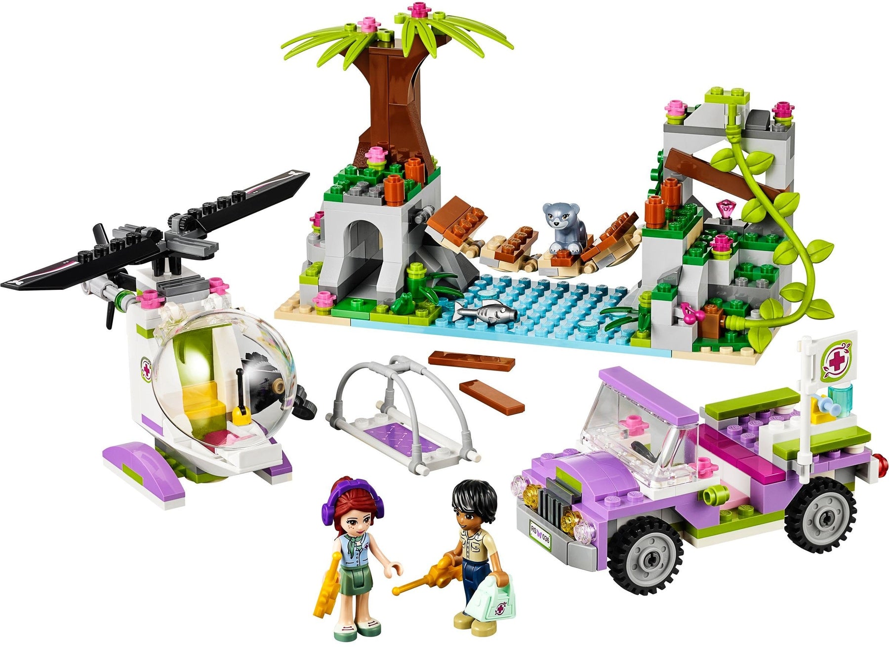 LEGO 41036 Jungle Rescue Helicopter Offroader Playset - SuperSaverAU - view 7