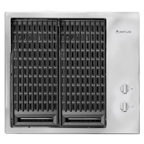 Artusi Built-In Electric BBQ - Removable Cast Iron Grill Plates, Grease Management - ABBQMEE3