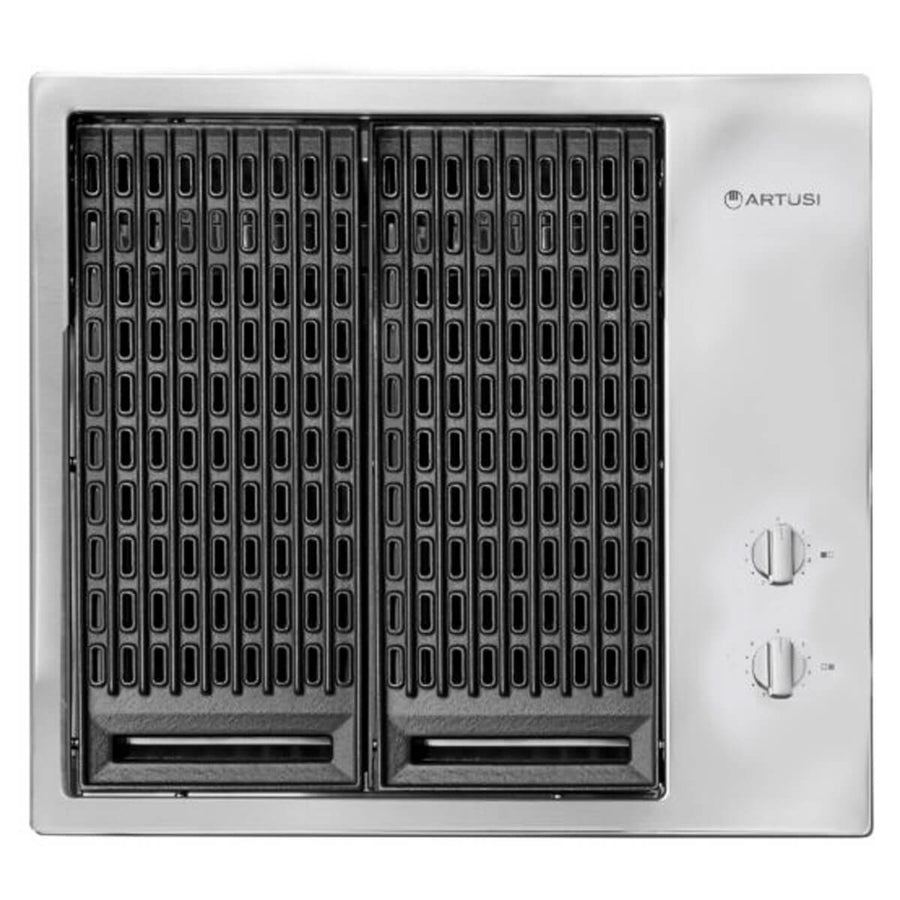 Artusi Built-In Electric BBQ - Removable Cast Iron Grill Plates, Grease Management - ABBQMEE3