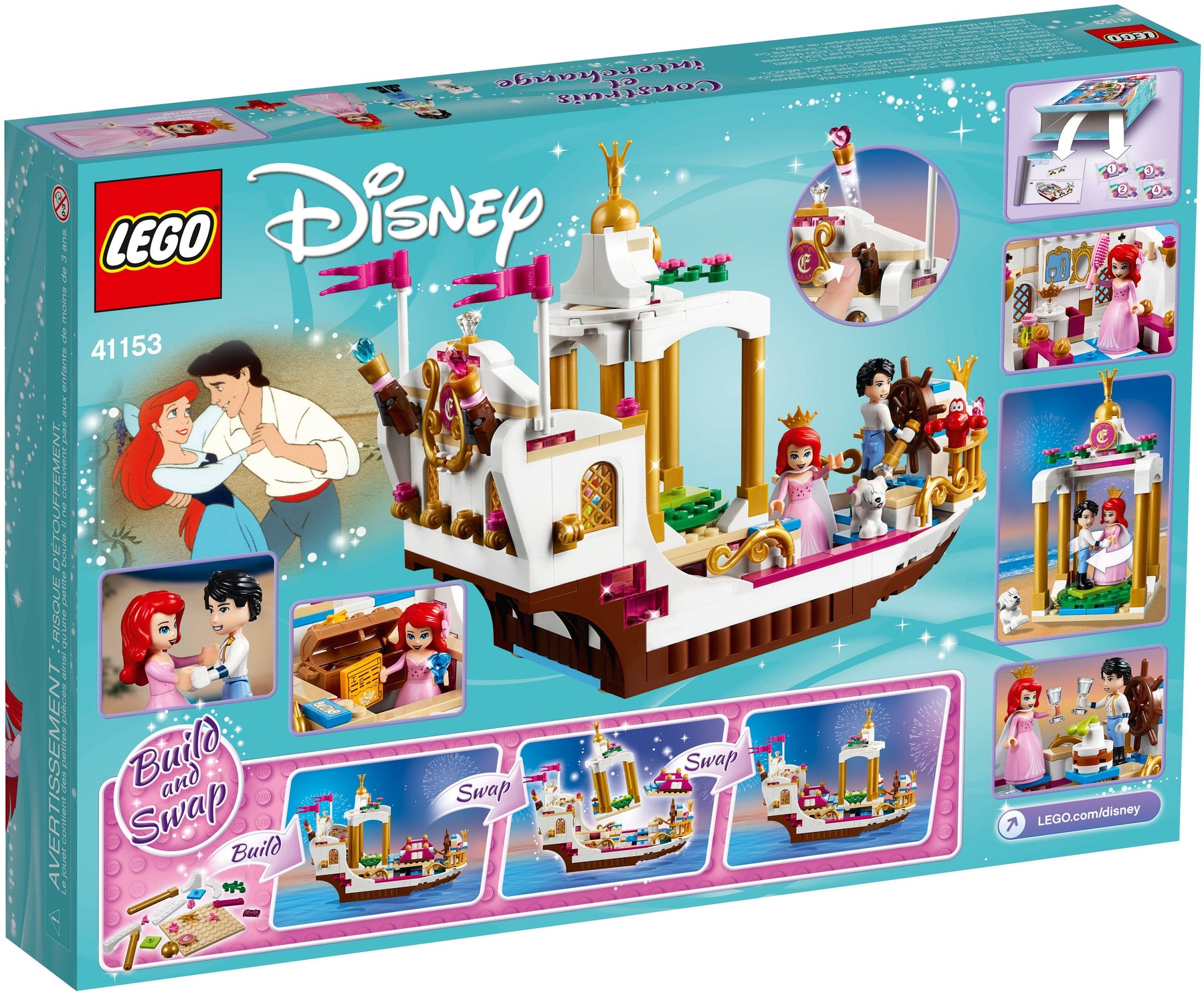 LEGO 41153 Ariel's Royal Celebration Boat - Disney Princess Wedding Ship - SuperSaverAU - view 2