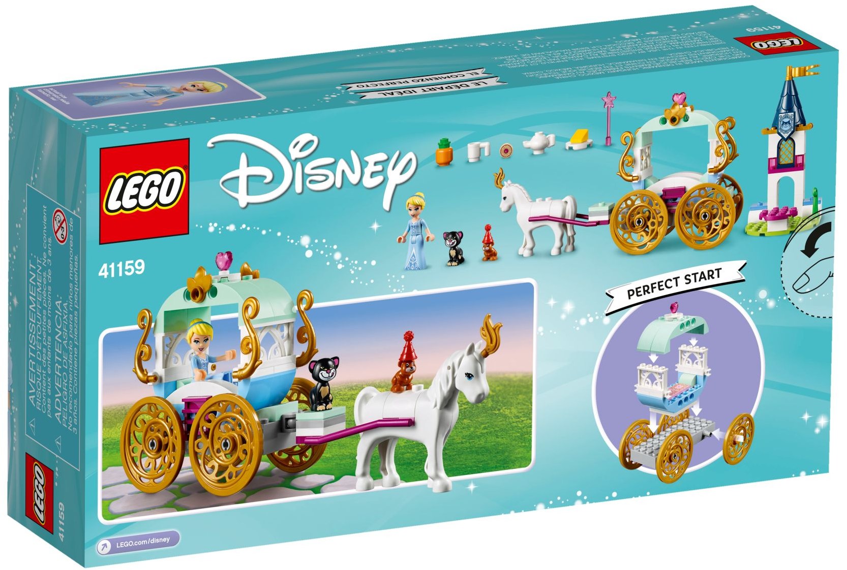 LEGO 41159 Cinderella's Carriage Ride | Disney Princess 4+ Set - SuperSaverAU - view 4