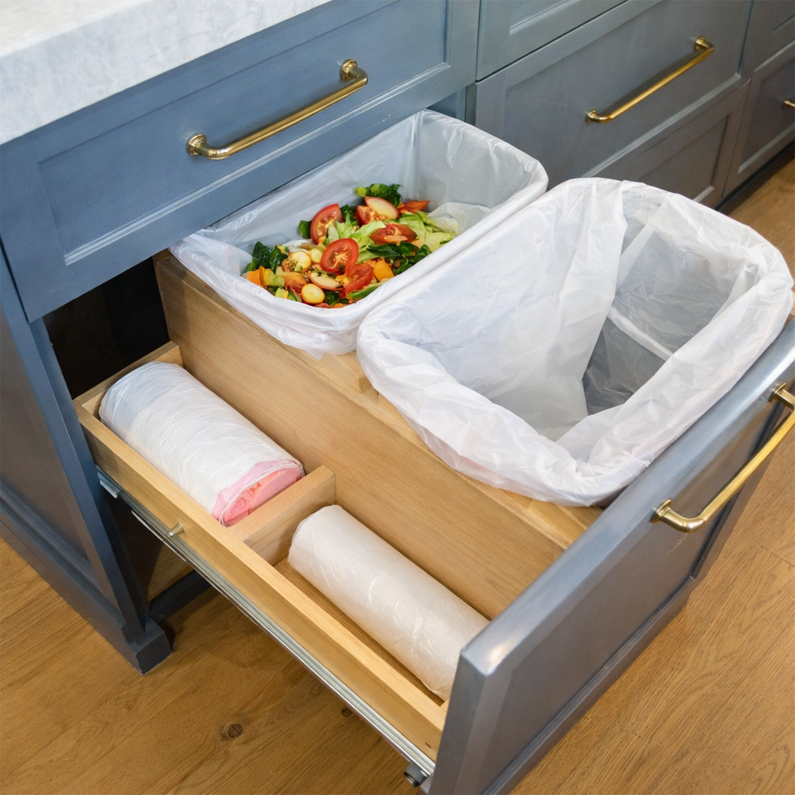 GRUNT 27L White Medium Kitchen Tidy Bags, 50 Pack, HDPE with Handles
