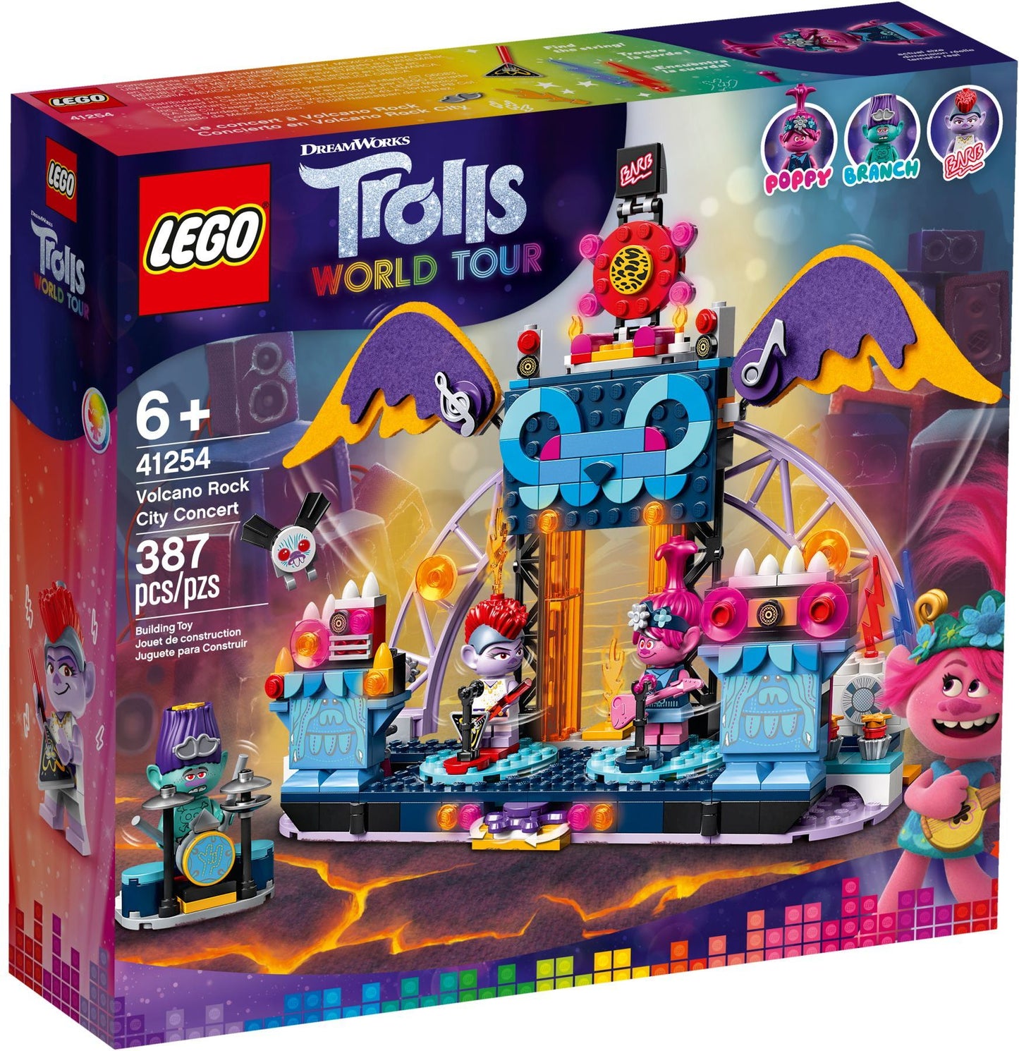 LEGO 41254 Trolls World Tour Volcano Rock City Concert Cool Trolls Toy Kit- Auzzi Store