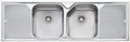 Oliveri Nu-Petite Double Bowl Topmount Sink - Double Drainer - Pre-Cut Tap Hole - NP6531TH
