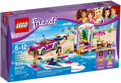 LEGO 41316 Andrea's Speedboat Transporter & Beach Party Playset