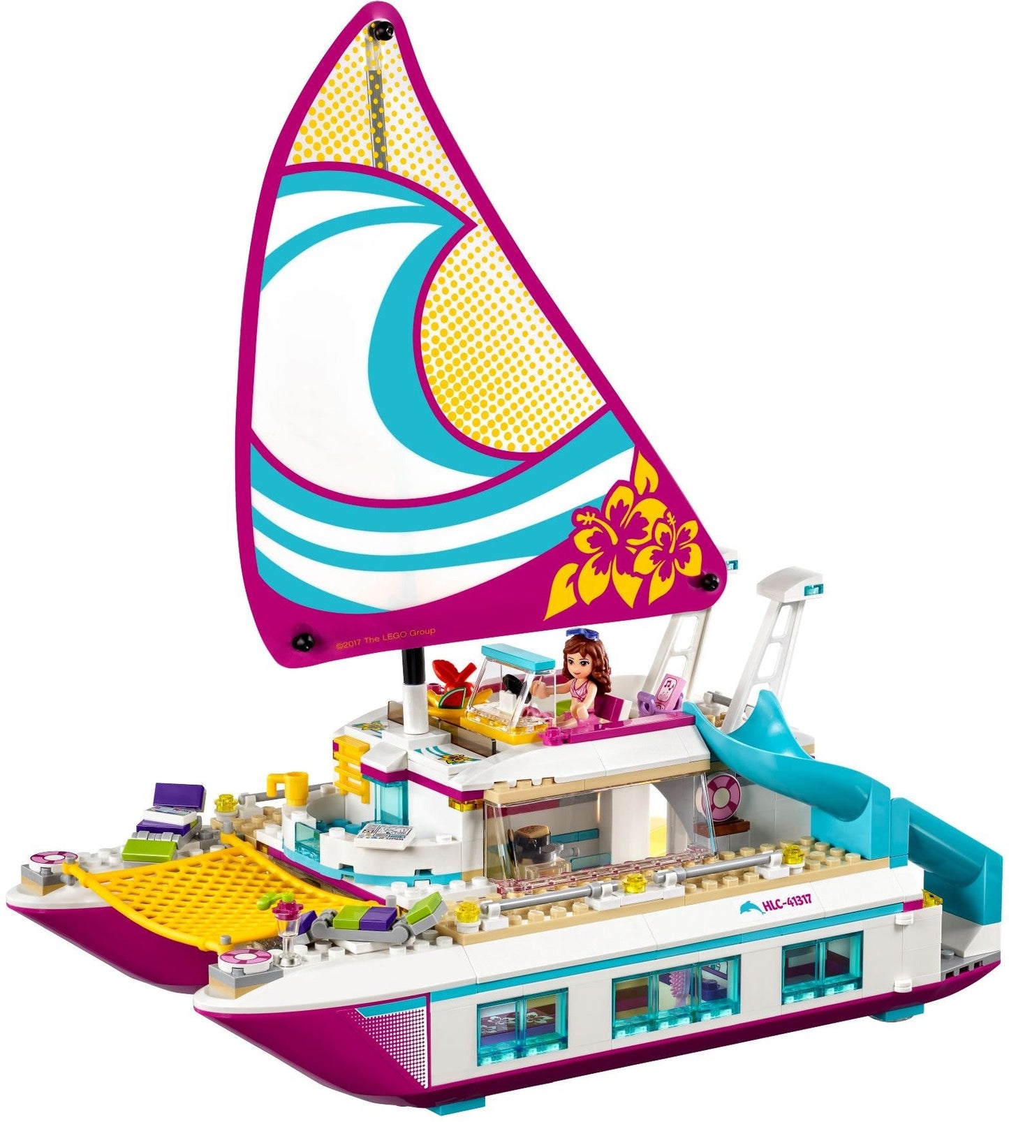 LEGO 41317 Sunshine Catamaran: Cruise Ship Boat with Pool & Dolphins