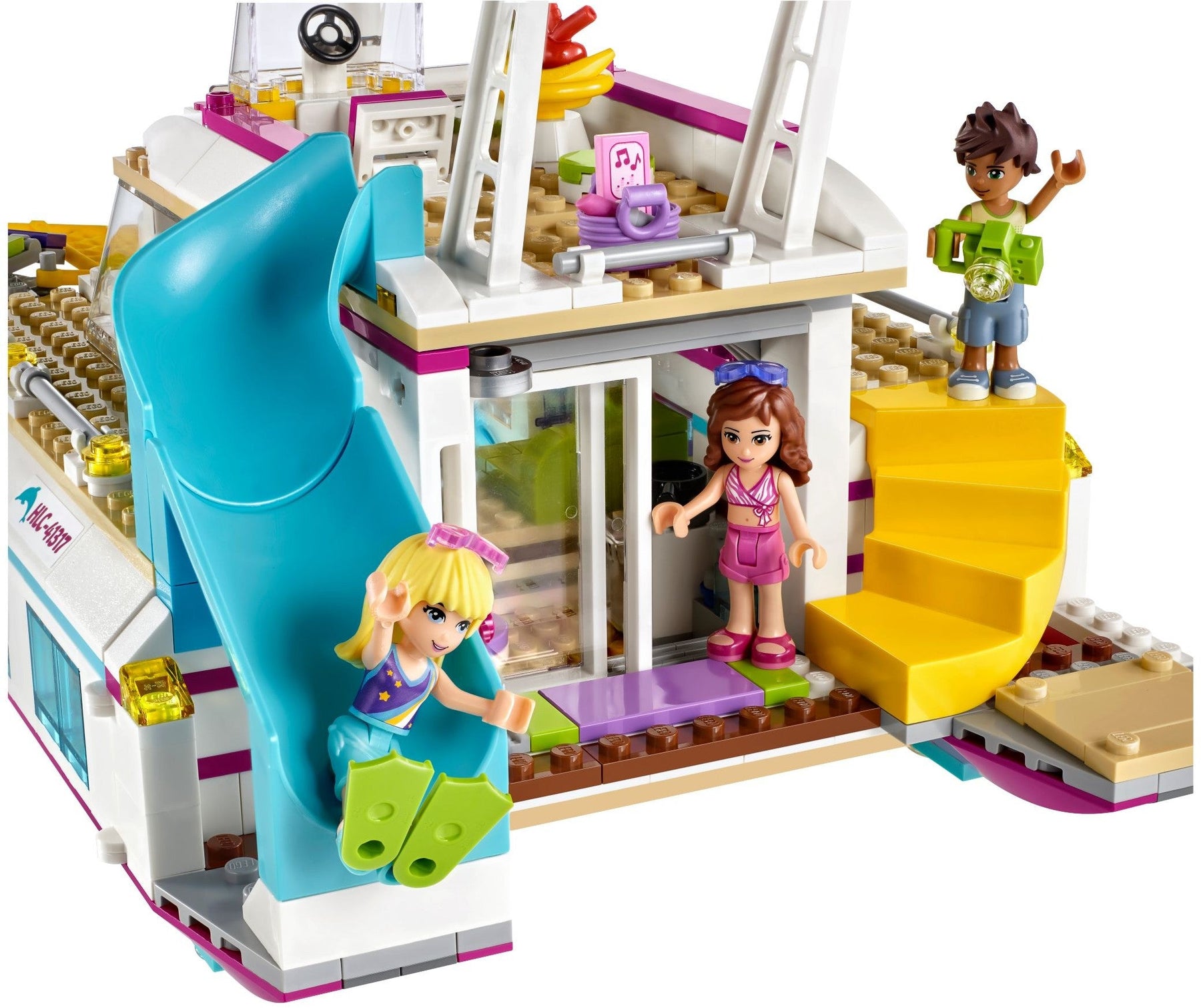 LEGO 41317 Sunshine Catamaran: Cruise Ship Boat with Pool & Dolphins - SuperSaverAU - view 6