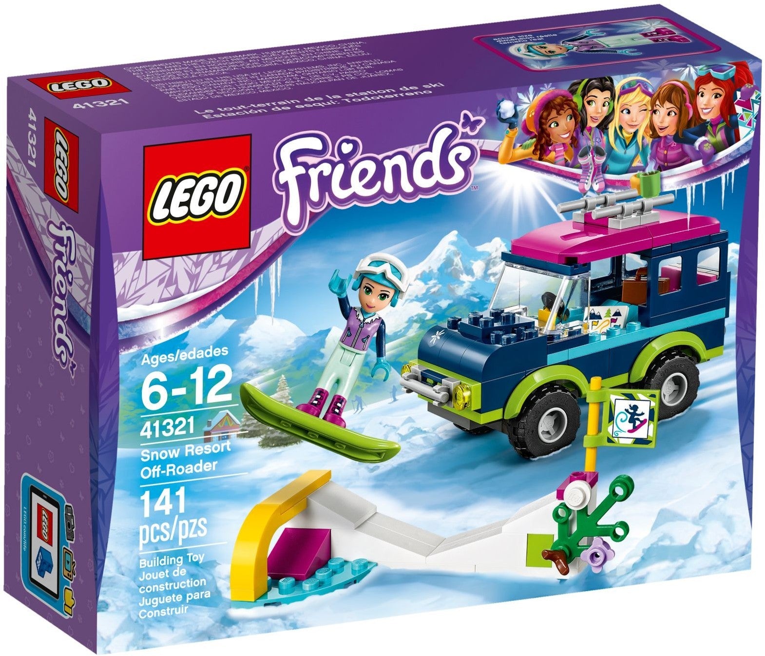 LEGO 41321 Emma's Snow Resort SUV with Snowboard & Ramp - SuperSaverAU - view 1