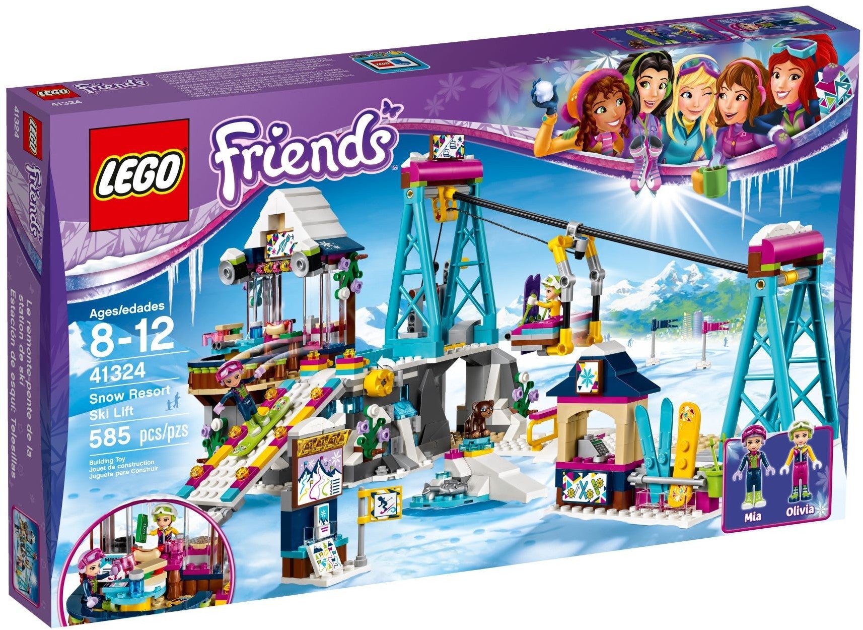 LEGO 41324 Friends Snow Resort Ski Lift with Mia & Olivia - SuperSaverAU - view 1