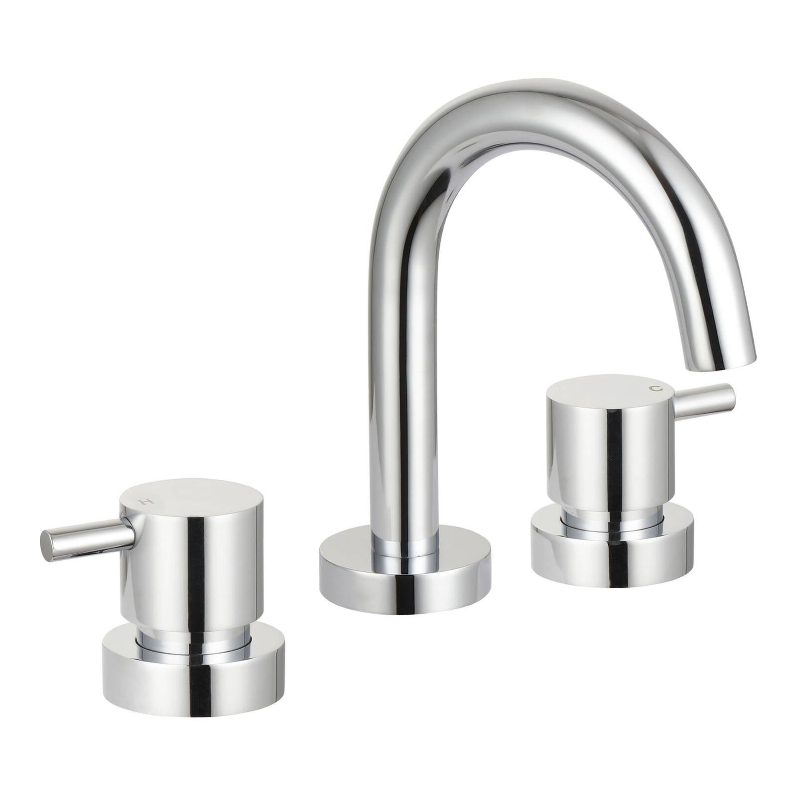 Mondella Resonance Chrome 1/4 Turn Pin Lever Basin Set WELS 4 Star 7.5L/min Stainless Steel