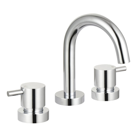 Mondella Resonance Chrome 1/4 Turn Pin Lever Basin Set WELS 4 Star 7.5L/min Stainless Steel