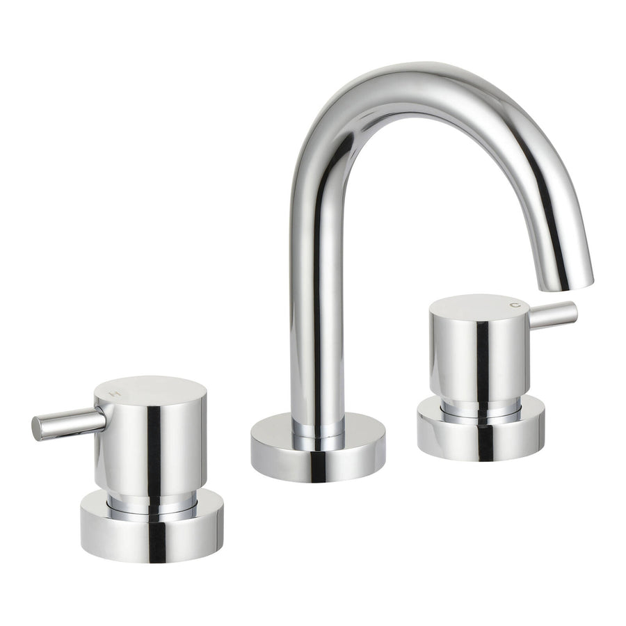 Mondella Resonance Chrome 1/4 Turn Pin Lever Basin Set WELS 4 Star 7.5L/min Stainless Steel
