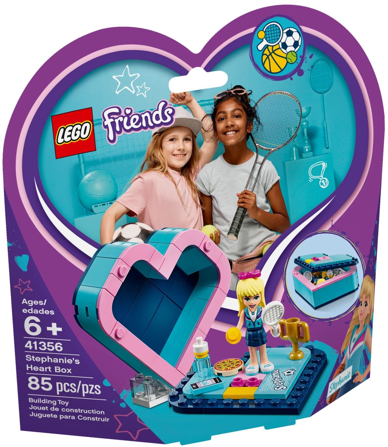 LEGO 41356 Stephanie's Heart Box - Tennis Playset - SuperSaverAU - view 1