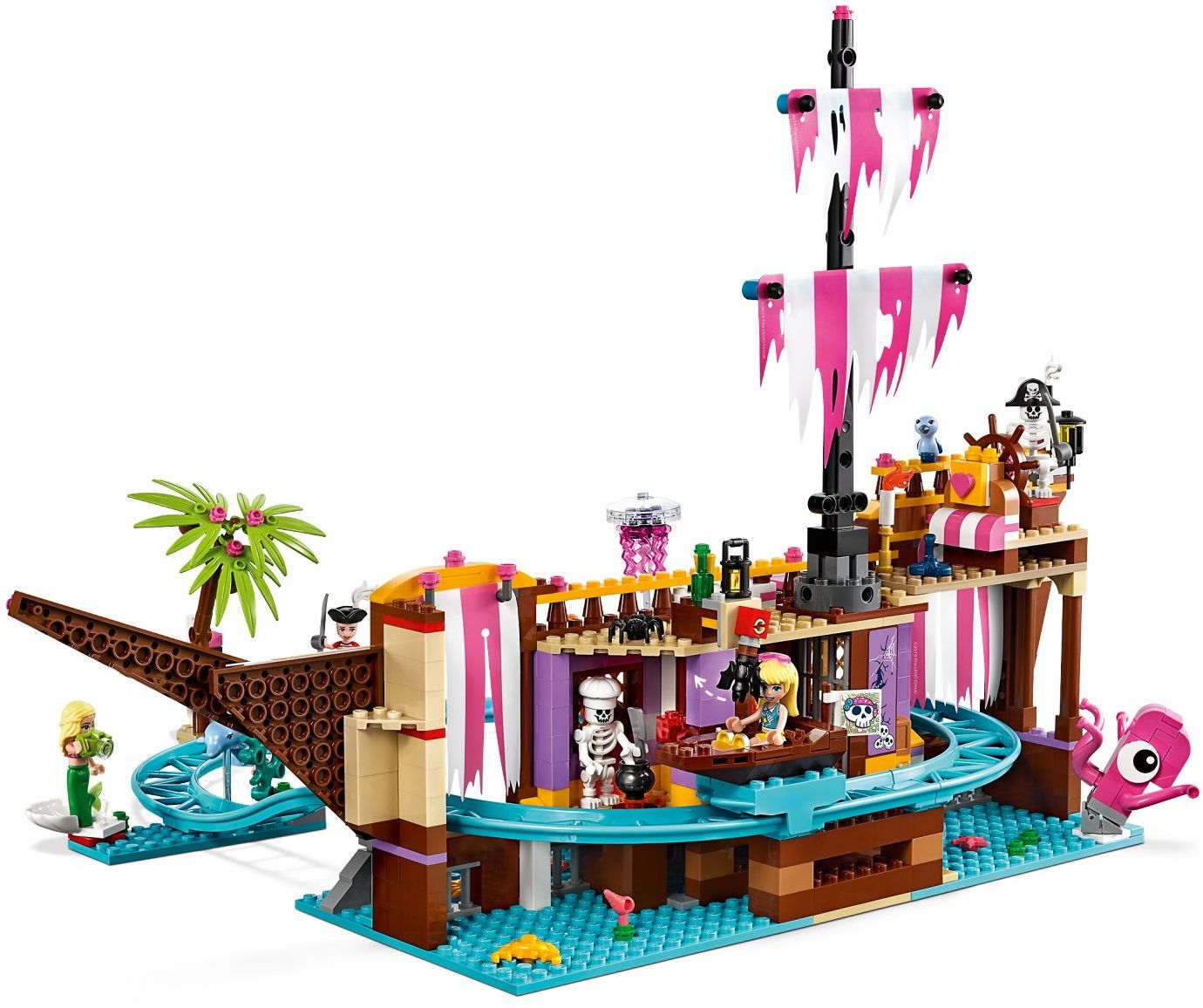 LEGO 41375 Heartlake City Amusement Pier: Thrilling Pirate Ship & Carousel - SuperSaverAU - view 3