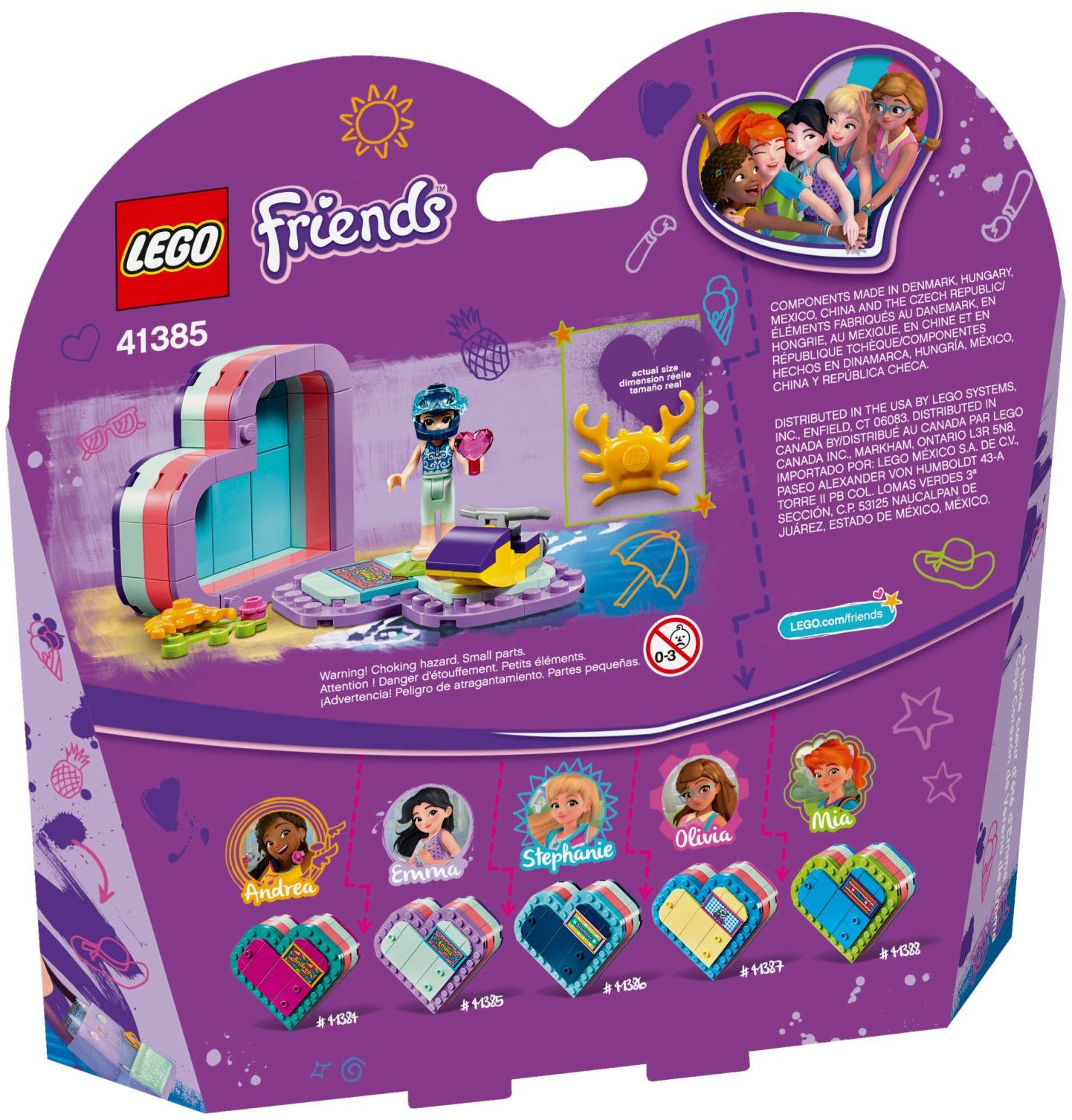 LEGO 41385 Emma's Summer Heart Box: Underwater Scooter & Gems - SuperSaverAU - view 2