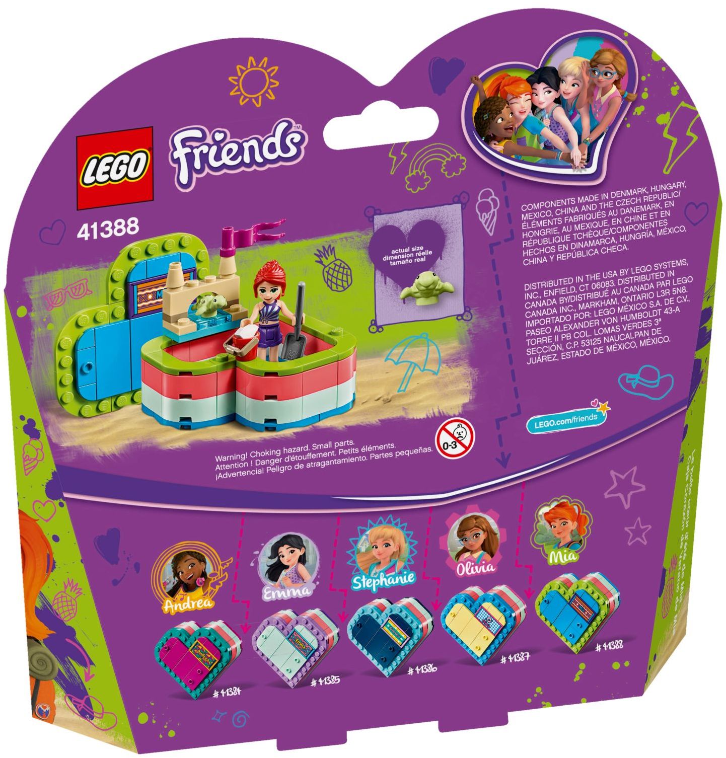 LEGO 41388 Mia's Summer Heart Box: Sandcastle & Turtle Playset