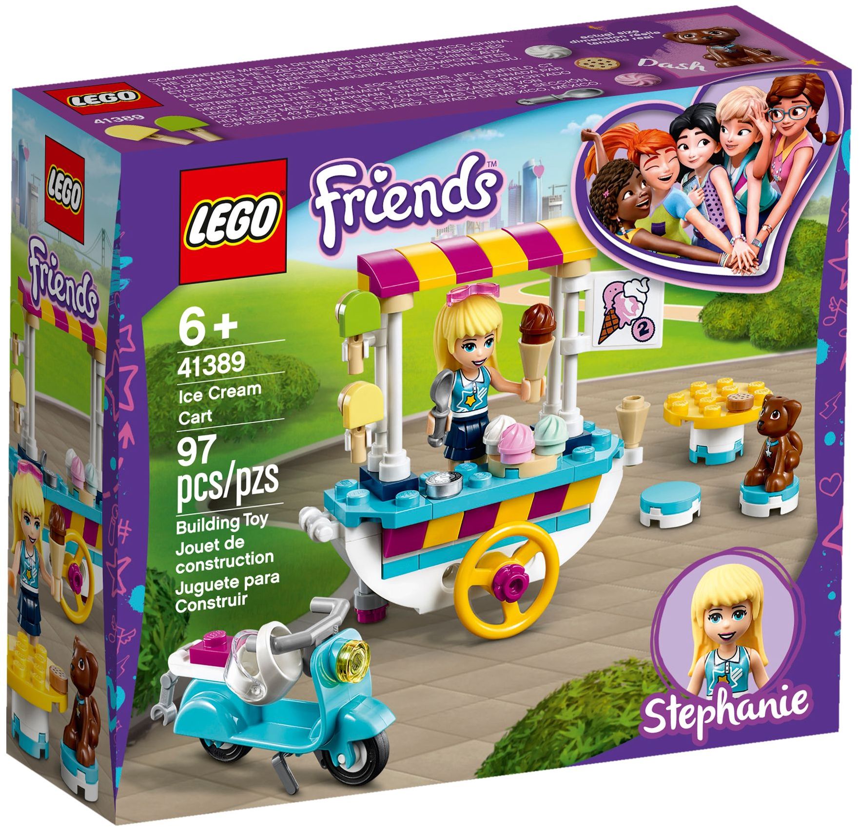 LEGO 41389 Ice Cream Cart Toy with Scooter & Stephanie Mini-doll - SuperSaverAU - view 1