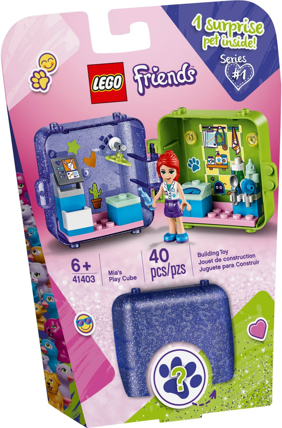LEGO 41403 Mia's Vet Play Cube: Portable Pet Clinic Fun - SuperSaverAU - view 1