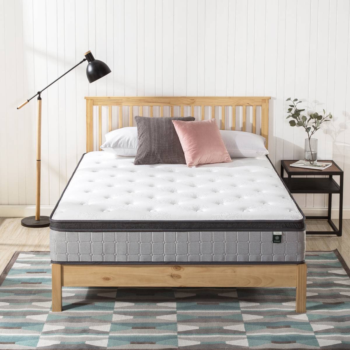 Zinus King Support Plus Pocket Spring Mattress - Independent iCoils, Euro Top, Medium Feel - AU-MSSPGR-12K