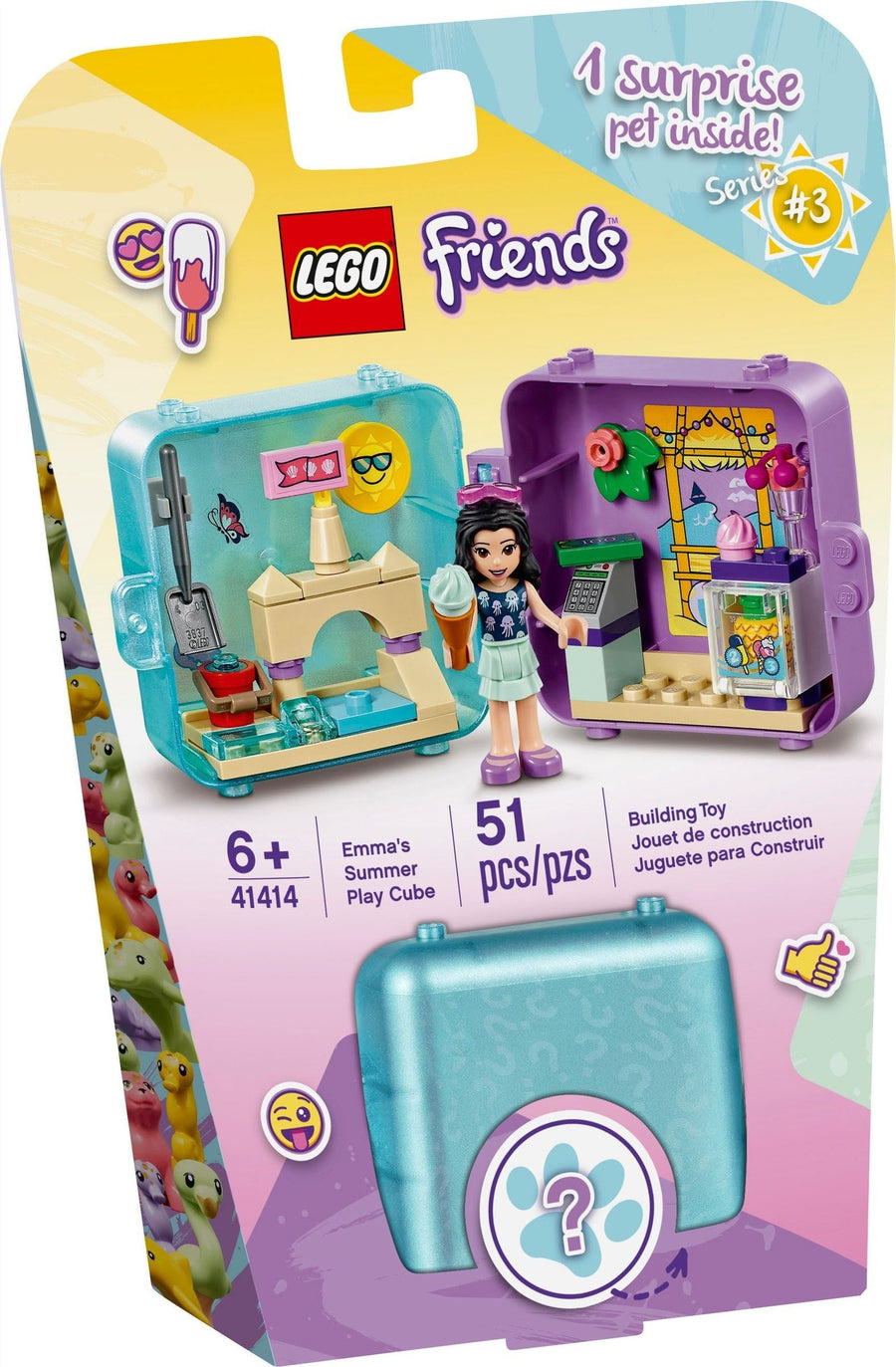 LEGO 41414 Emma's Summer Play Cube: Beach Fun Toy - SuperSaverAU - view 1