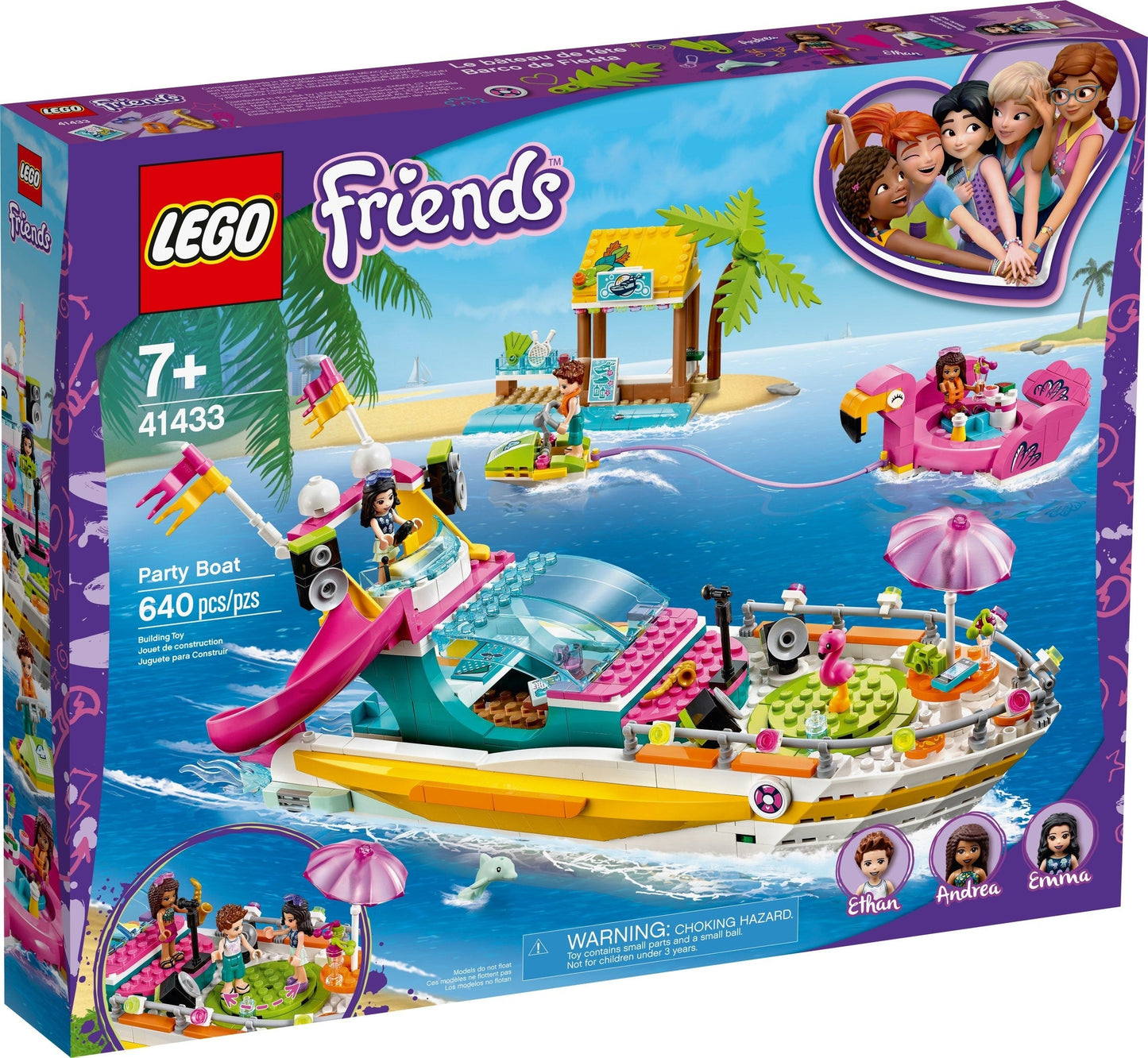 LEGO 41433 Party Boat: Fun Beach Vacation Playset