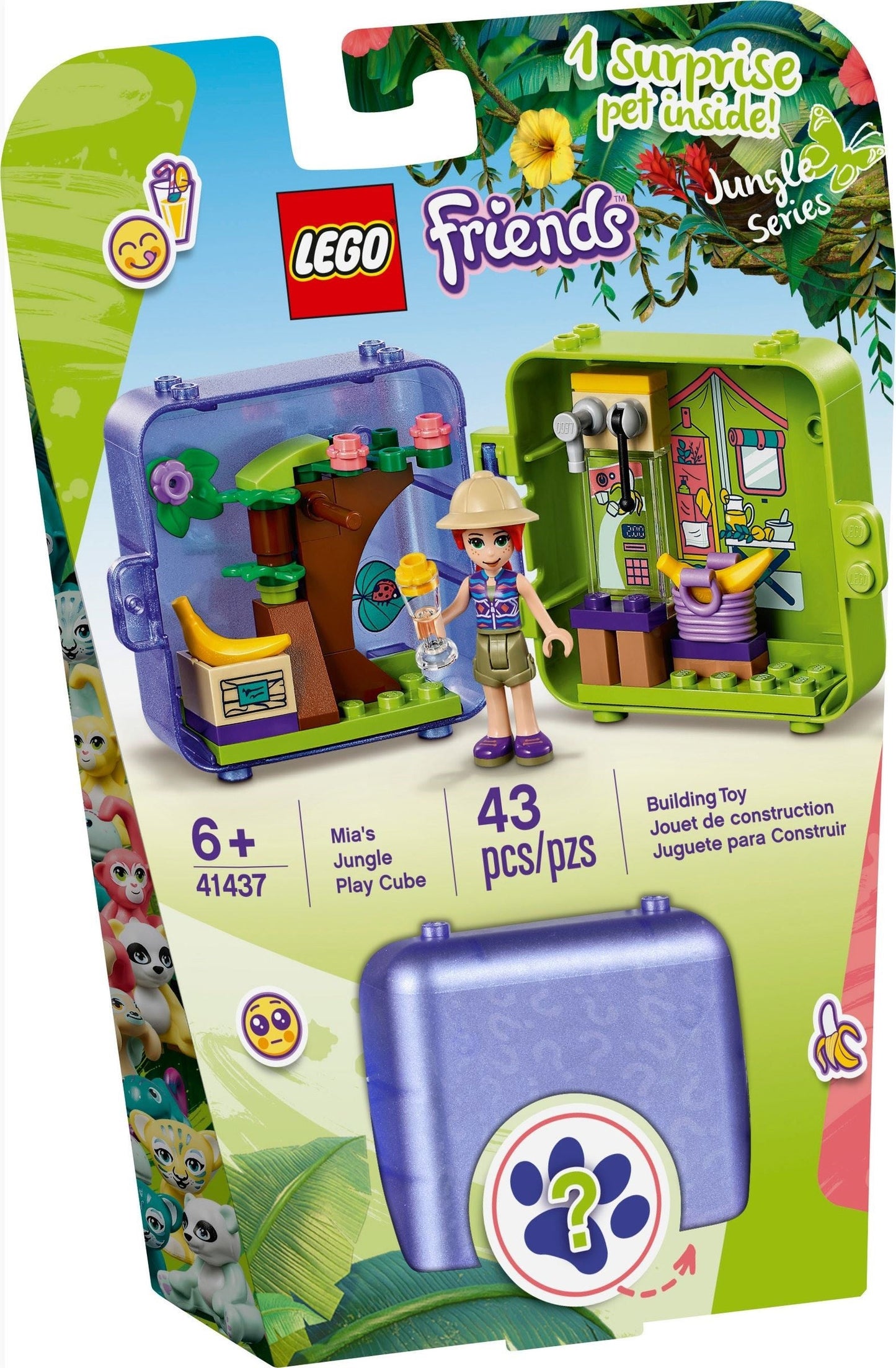 LEGO 41437 Mia's Jungle Play Cube: Portable Animal Rescue Fun