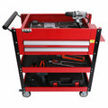 NXA 76cm Red Tool Cart With 2 Drawers And 3 Trays 30TC2D2TR
