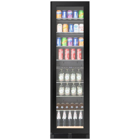 KingsBottle 245L Slim Beverage Fridge - Black, Right Hinge, Inverter Compressor - KB245BX-BK-RHH