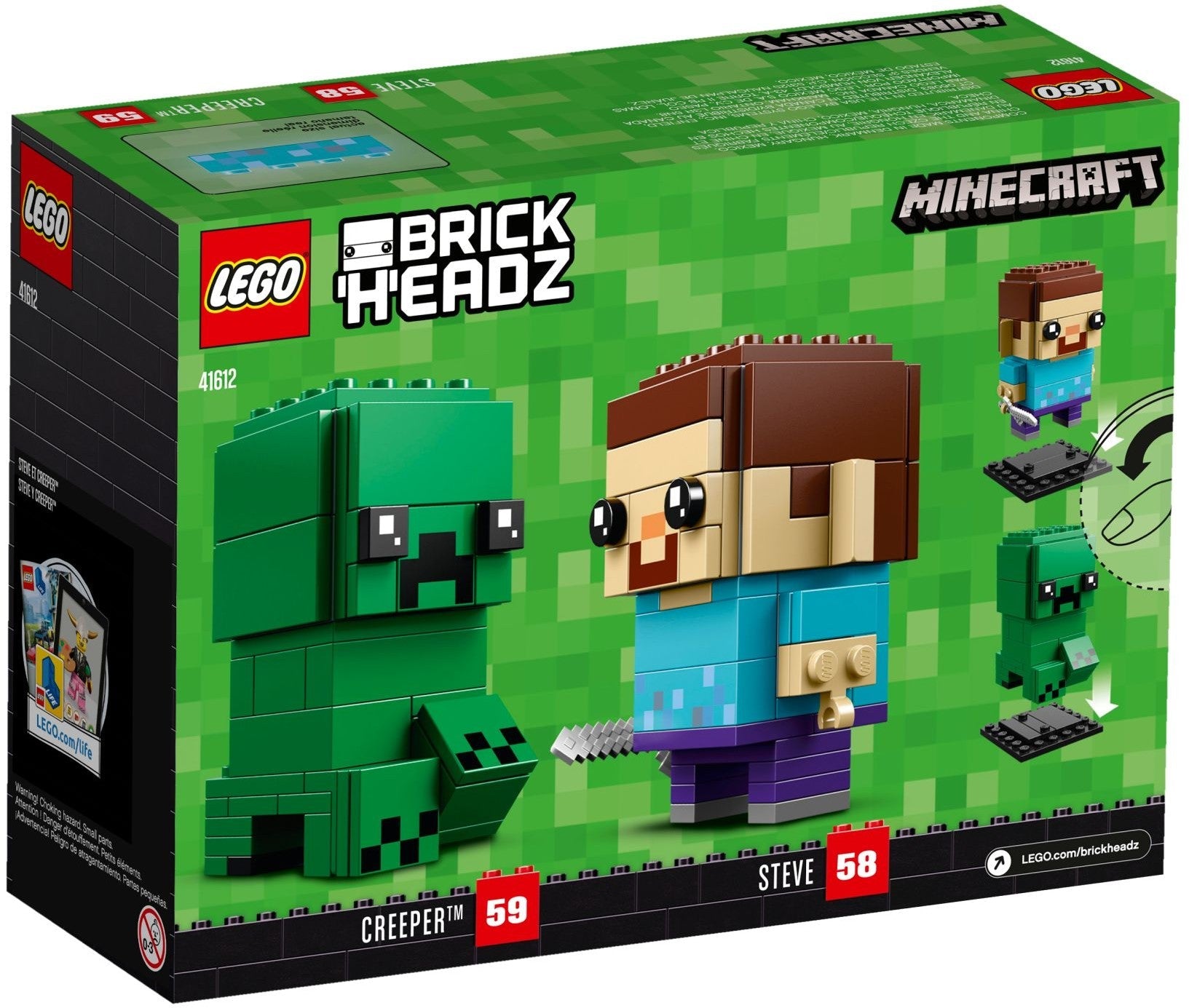 LEGO 41612 Minecraft Steve & Creeper BrickHeadz Set - SuperSaverAU - view 4
