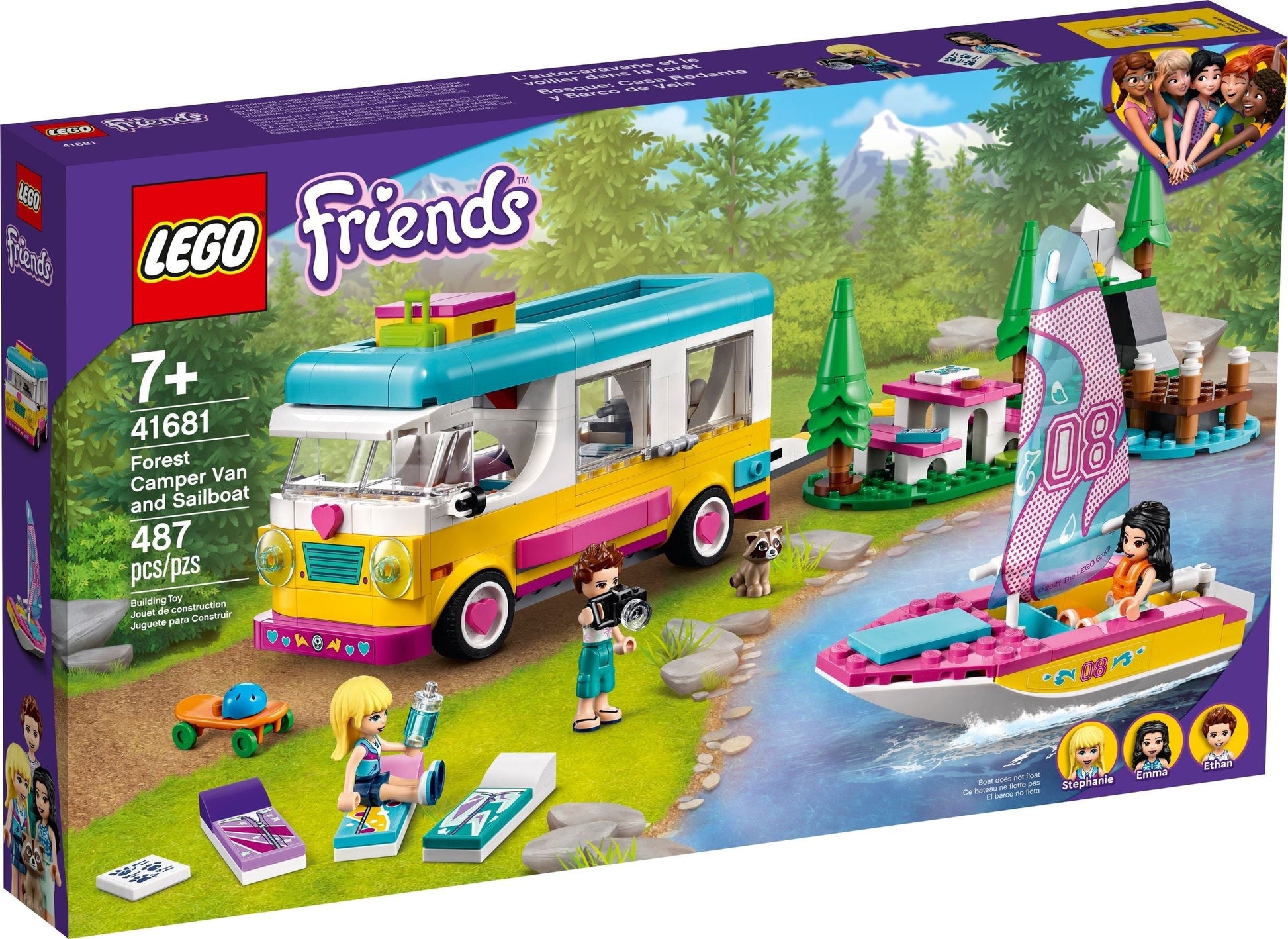 LEGO Friends Series 41681 Forest Camper Van and Sailboat- Auzzi Store