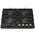Midea 4 Burner Gas Cooktop 600mm Cast Iron Supports Black Glass MCG601GBL — image 4