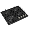 Midea 4 Burner Gas Cooktop 600mm Cast Iron Supports Black Glass MCG601GBL — image 2