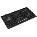 Midea 5 Burner Gas Cooktop 900mm Black Glass Cast Iron Supports MCG90GBL — image 3