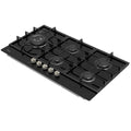 Midea 5 Burner Gas Cooktop 900mm Black Glass Cast Iron Supports MCG90GBL — image 2