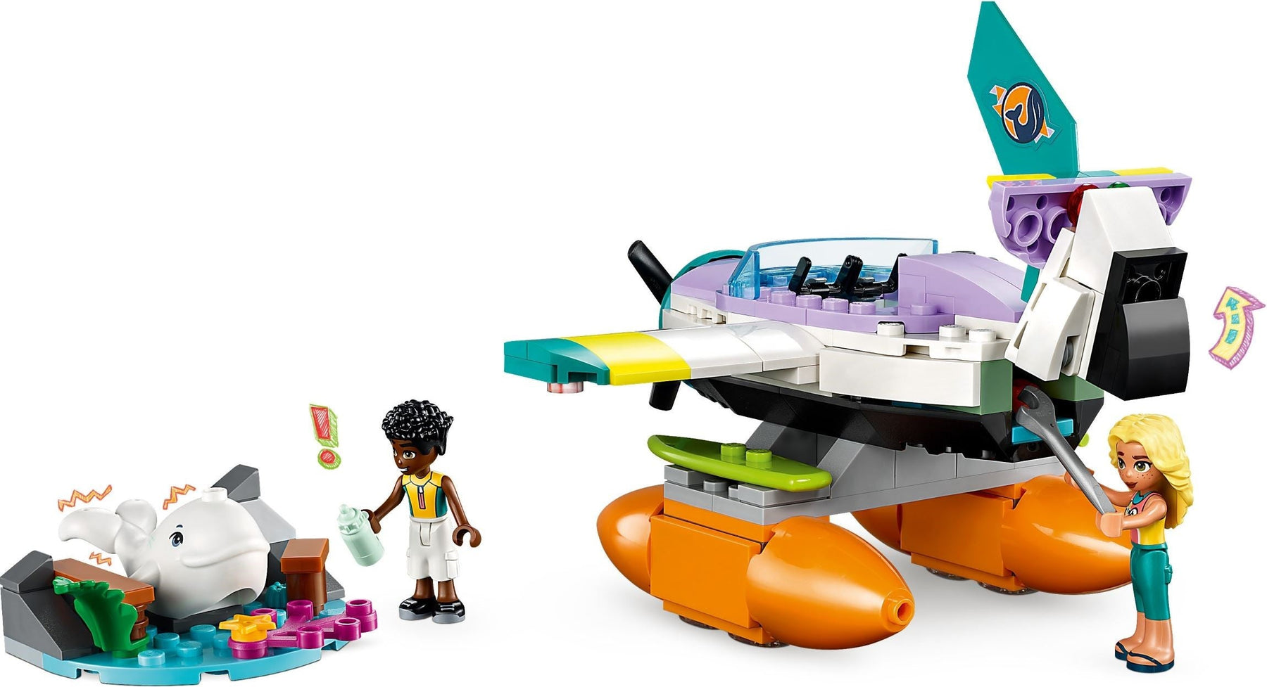 LEGO 41752 Sea Rescue Plane – Ocean Wildlife Rescue Playset - SuperSaverAU - view 2