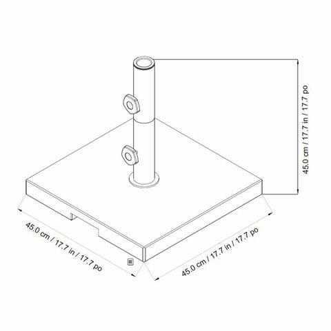 SunVilla Pembrooke 27kg Granite Umbrella Base