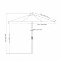 SunVilla Tan LED Market Umbrella 3M