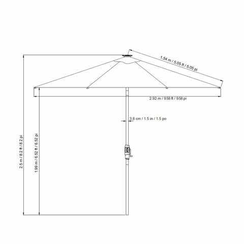 SunVilla Tan LED Market Umbrella 3M